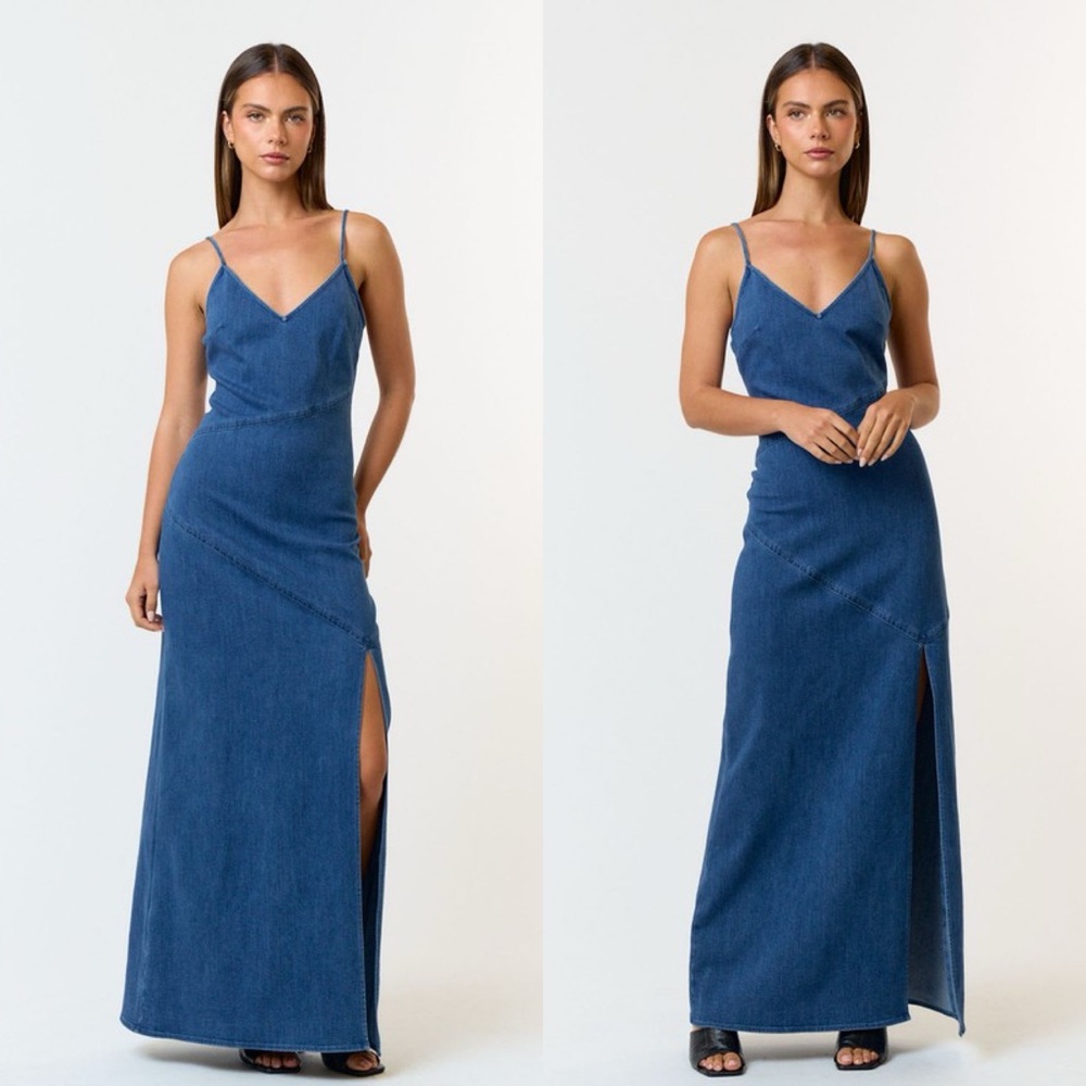 *24 HOUR SALE* Blue For You Blue Denim Maxi Dress - Picture 1 of 5
